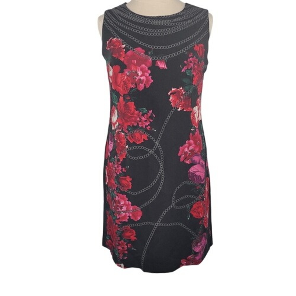 Voir Voir Black Floral Sleeveless Dress